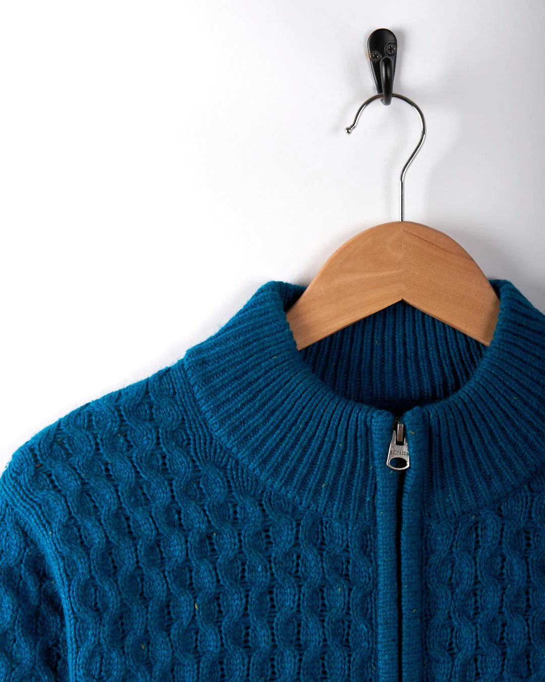 Flint Mens 1/4 Neck Zip Knit in Blue - Image 4