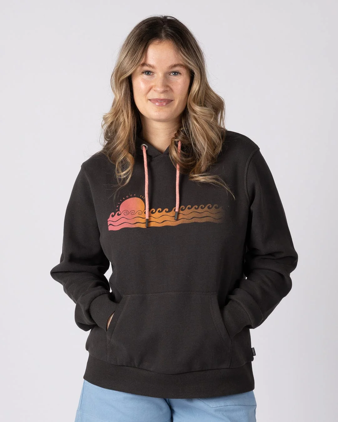 Golden Hour  Womens Pop Hoodie in Dark Grey - Image 2