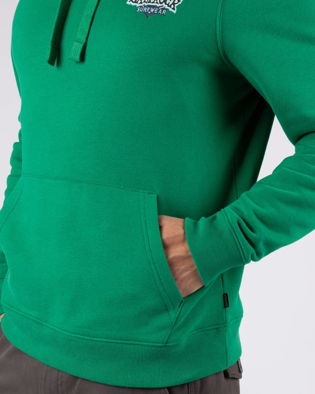 Heritage Shield Mens Pop Hoodie in Green - Image 8