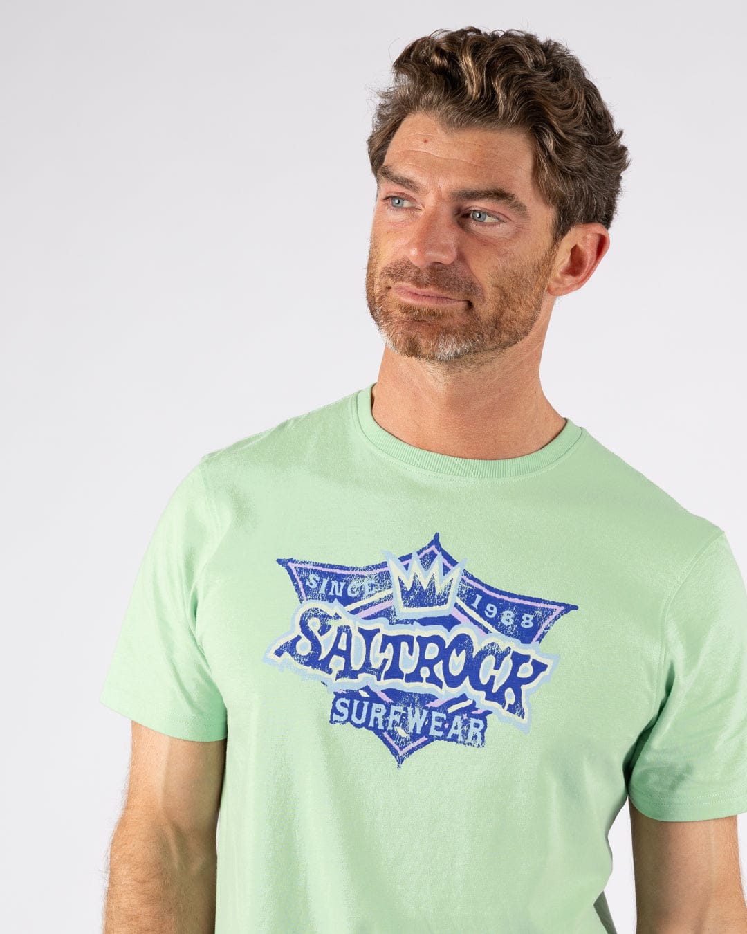 Heritage Shield Mens Short Sleeve T-Shirt in Light Green - Image 3