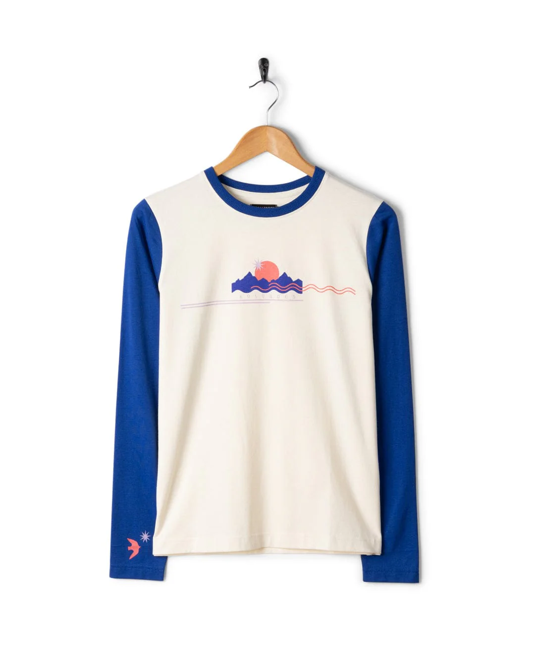 Horizon Stripe Womens Long Sleeve T-Shirt in Blue - Image 10