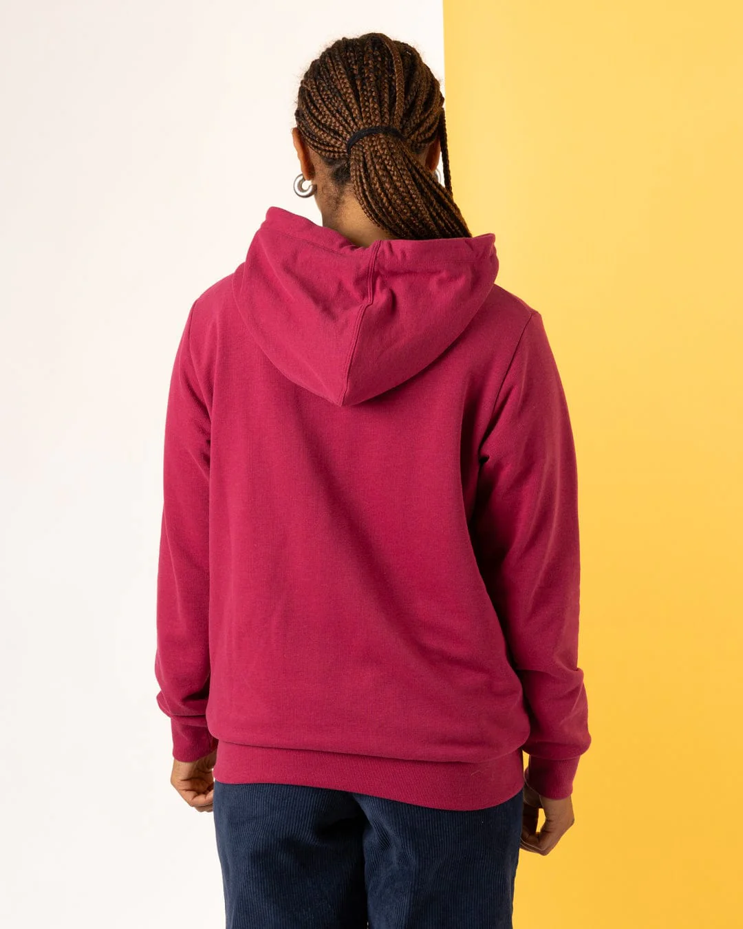 Horizon Womens Zip Hoodie in Dark Pink - Image 5