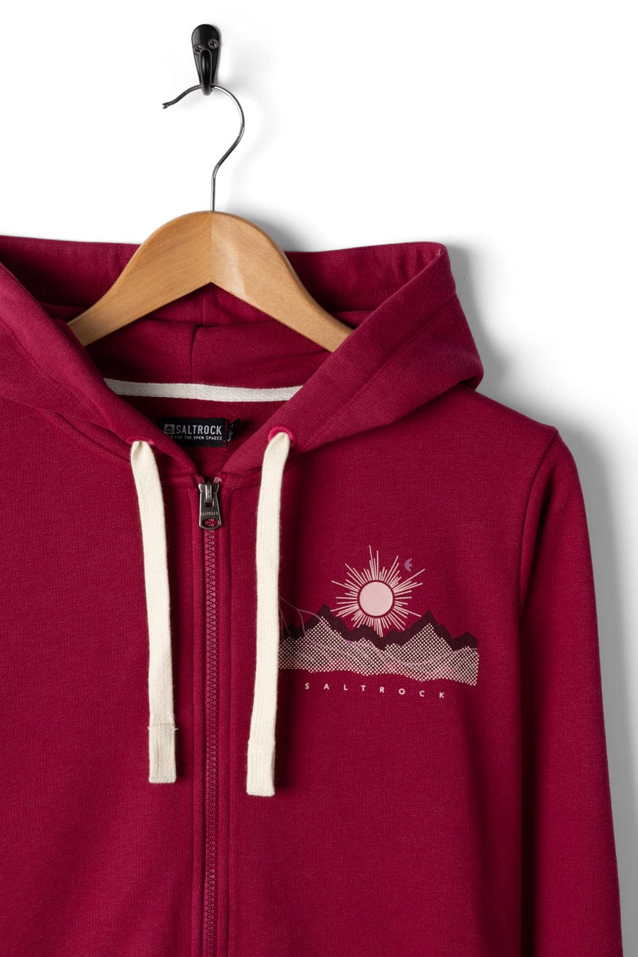 Horizon Womens Zip Hoodie in Dark Pink - Image 6