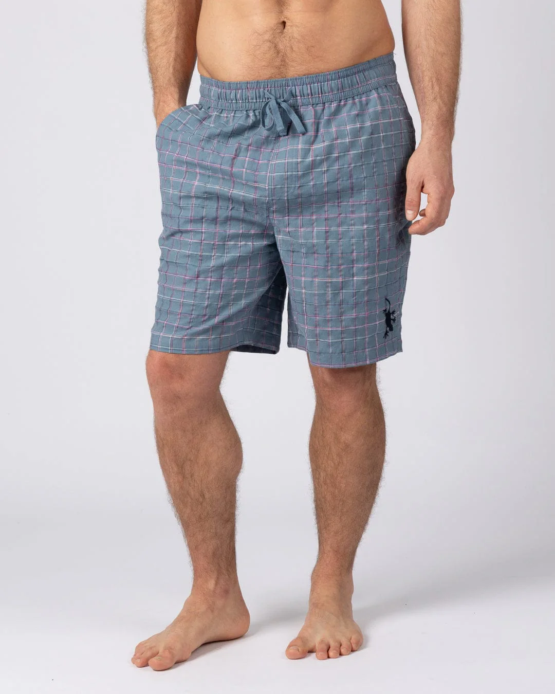 Isaad Mens Shorts in Blue - Image 2