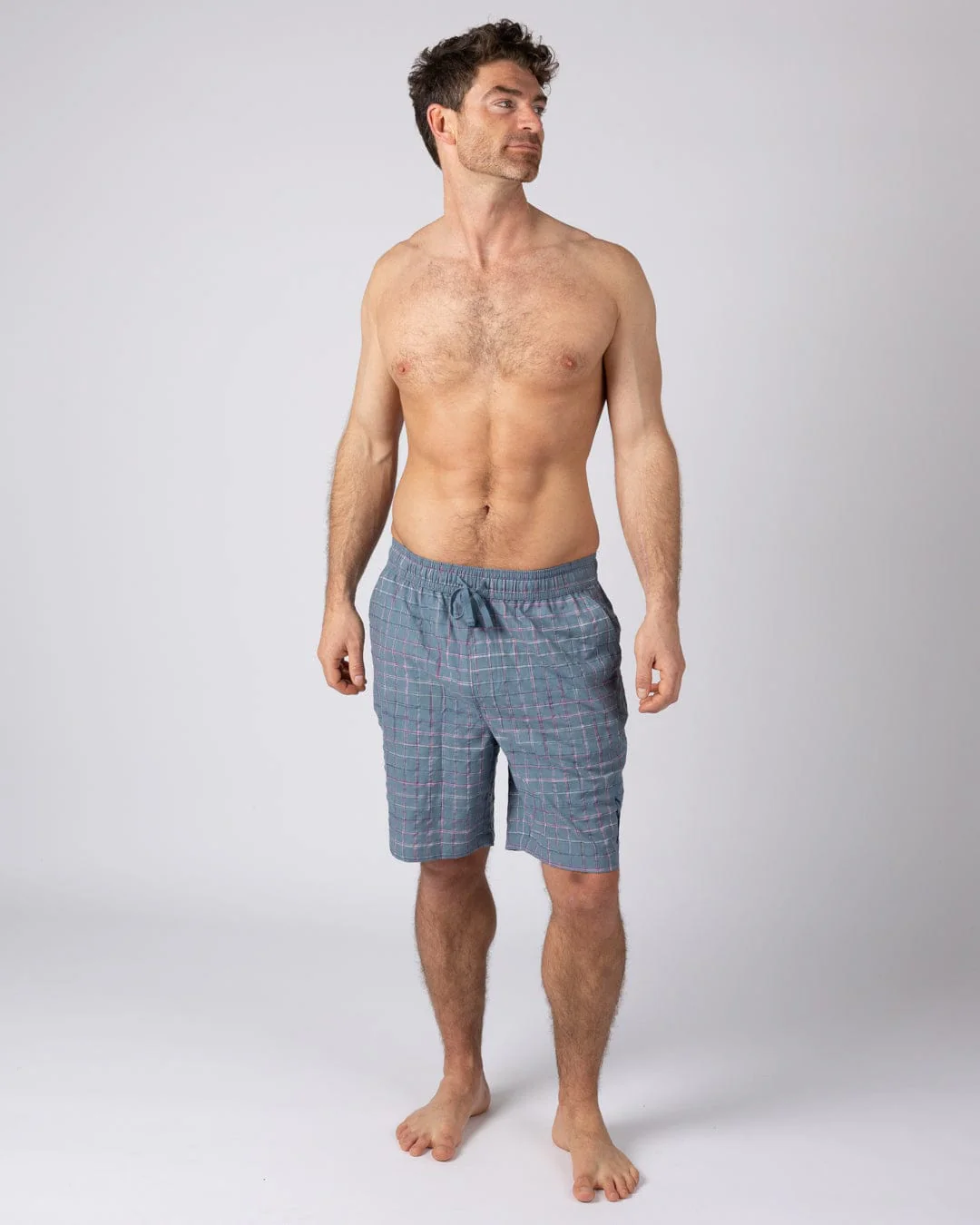 Isaad Mens Shorts in Blue - Image 3