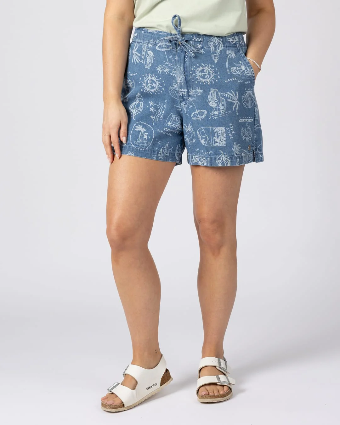Island Life Womens Denim Short in Blue - Image 5