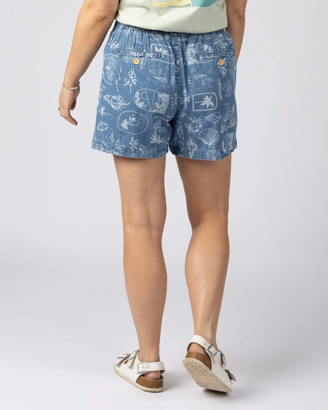 Island Life Womens Denim Short in Blue - Image 6