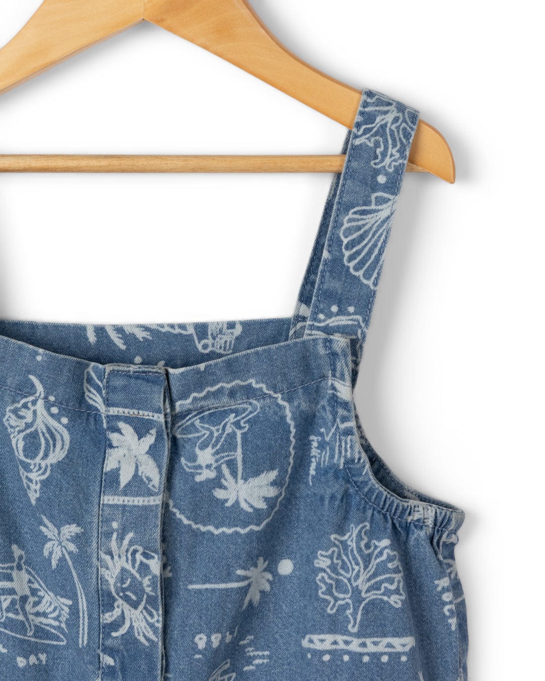 Island Life Kids Dungarees in Bright Blue - Image 4