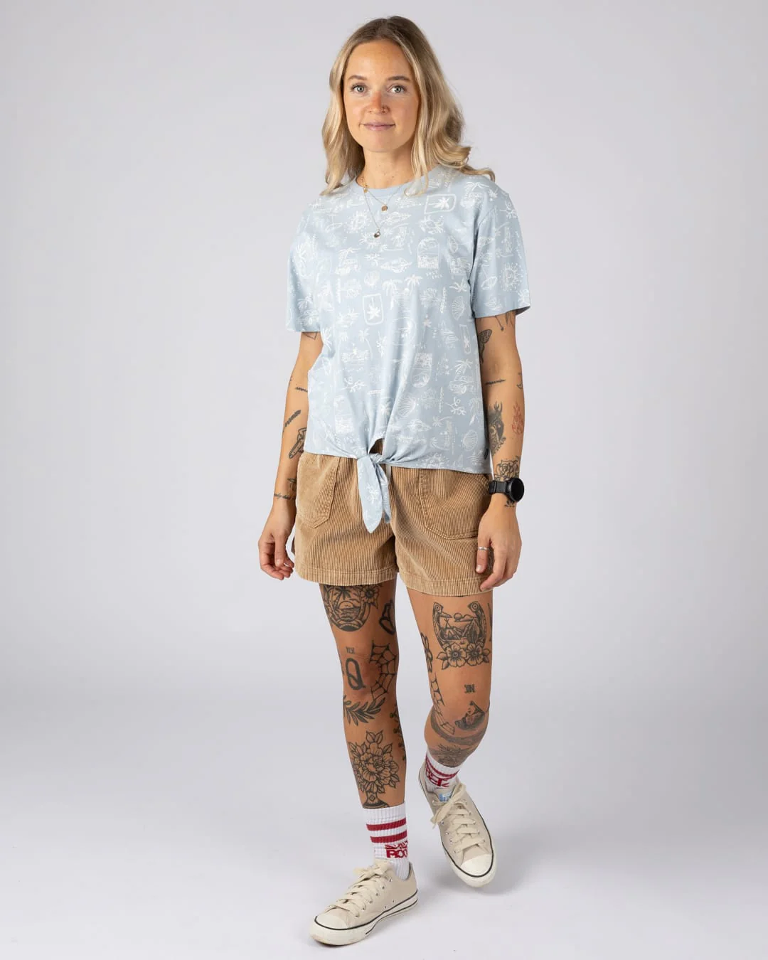 Island Life Womens Short Sleeve Tee in Light Blue - Image 4
