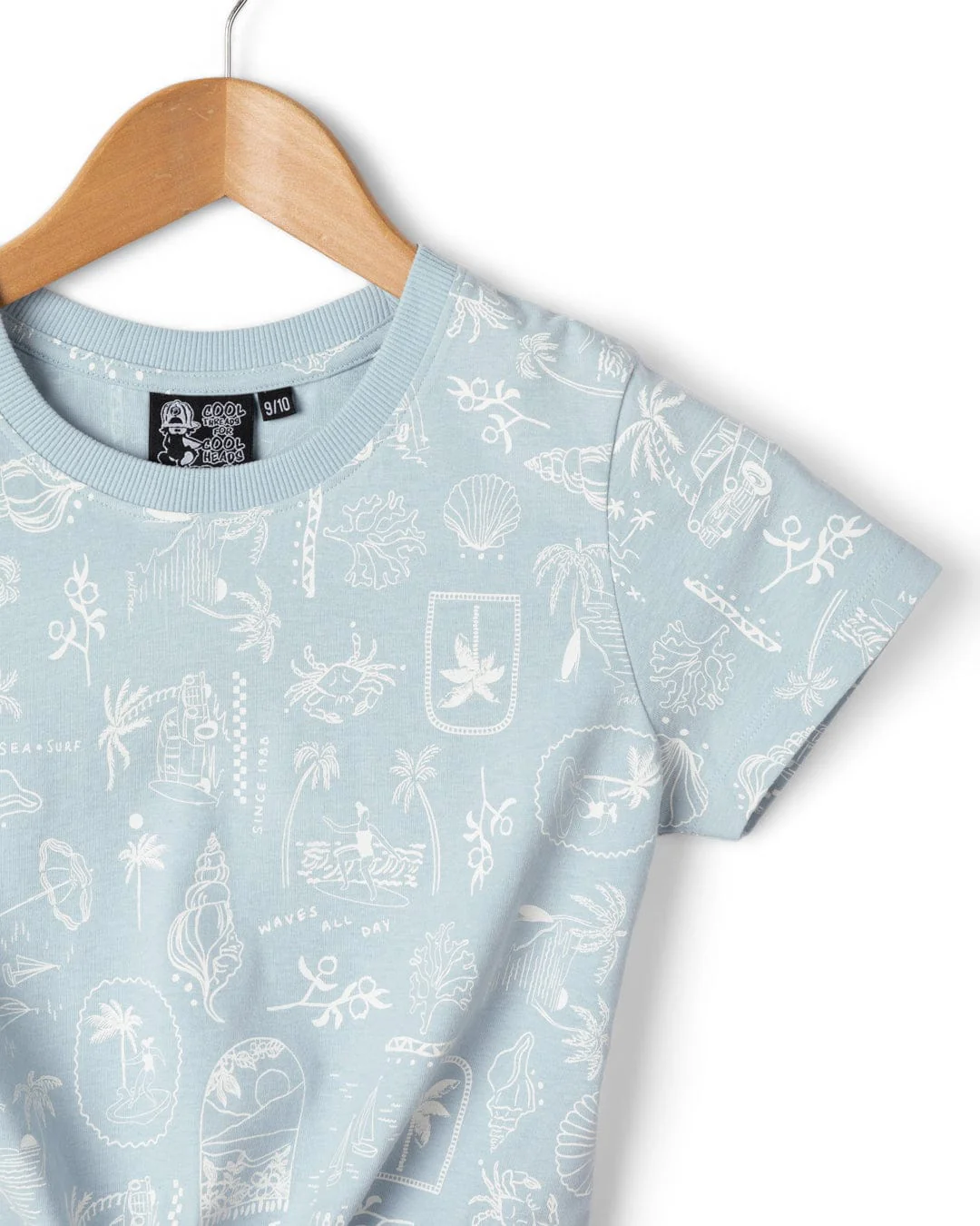 Island Life Kids Short Sleeve T-Shirt in Light Blue - Image 2