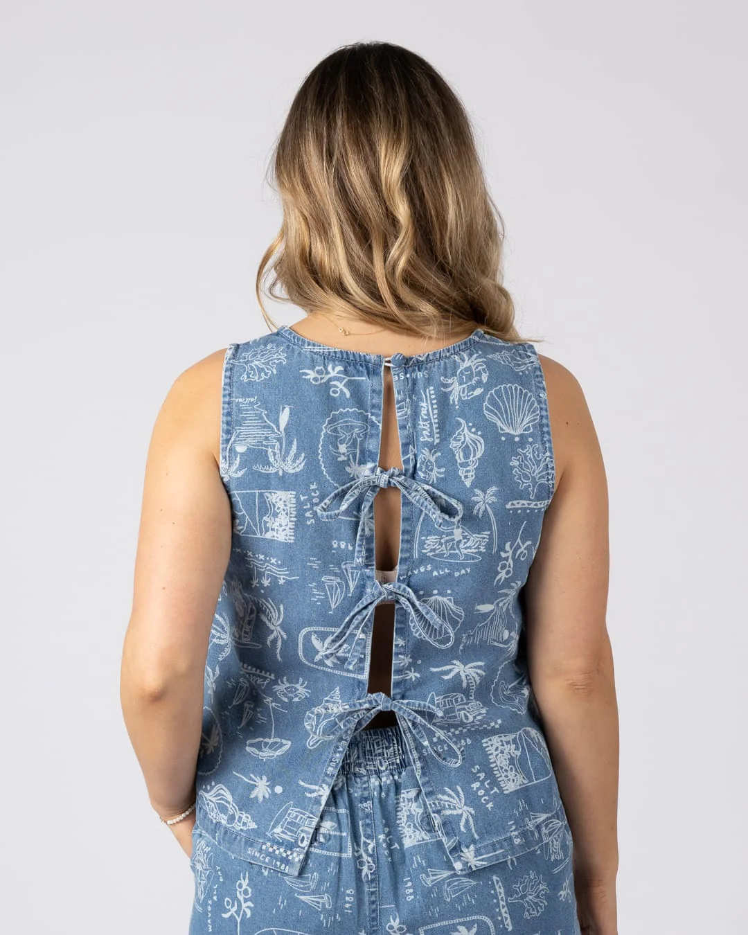 Island Life Womens Vest in Blue - Image 4