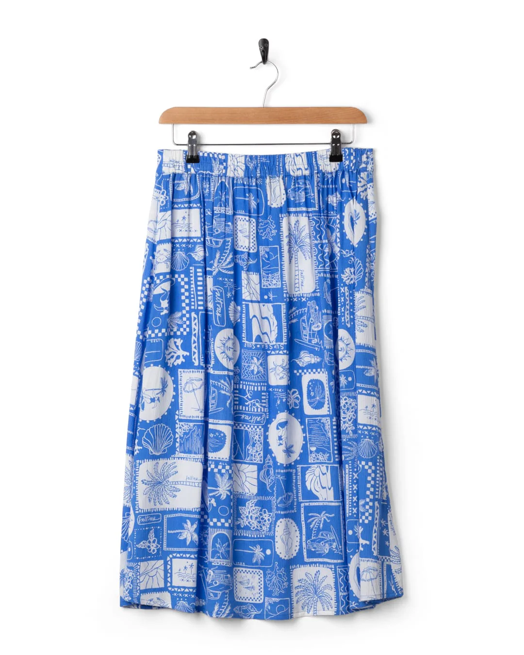 Island Tiles Womens Skirt Bright Blue - Image 5