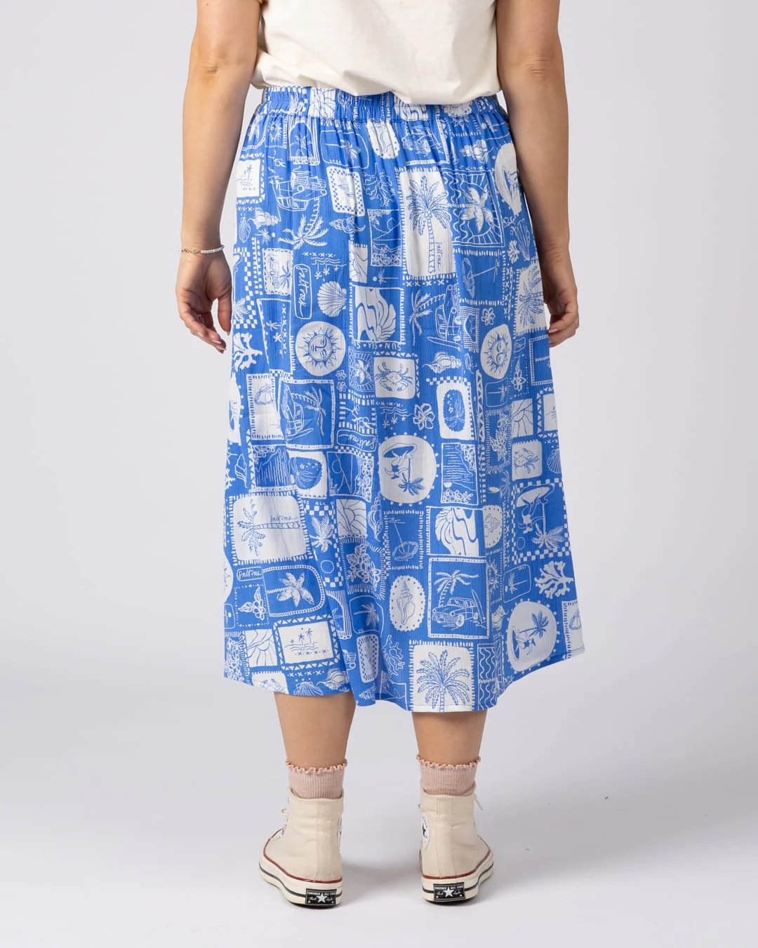 Island Tiles Womens Skirt Bright Blue - Image 7