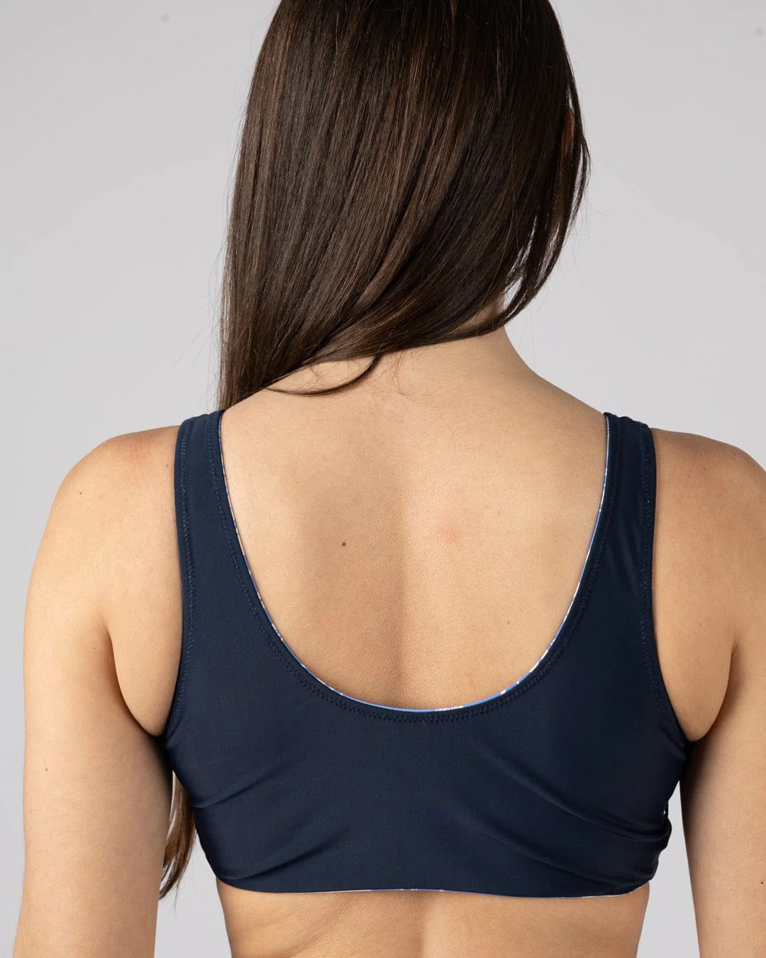 Island Tiles Womens Reversible Bikini Top in Blue - Image 10