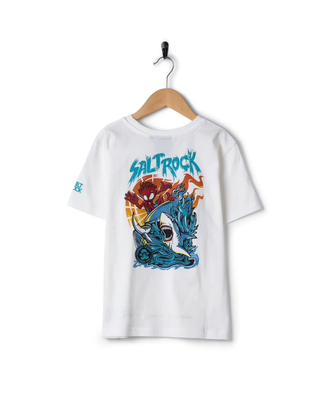 Jaws Kids Short Sleeve T-Shirt in Cream - Image 5