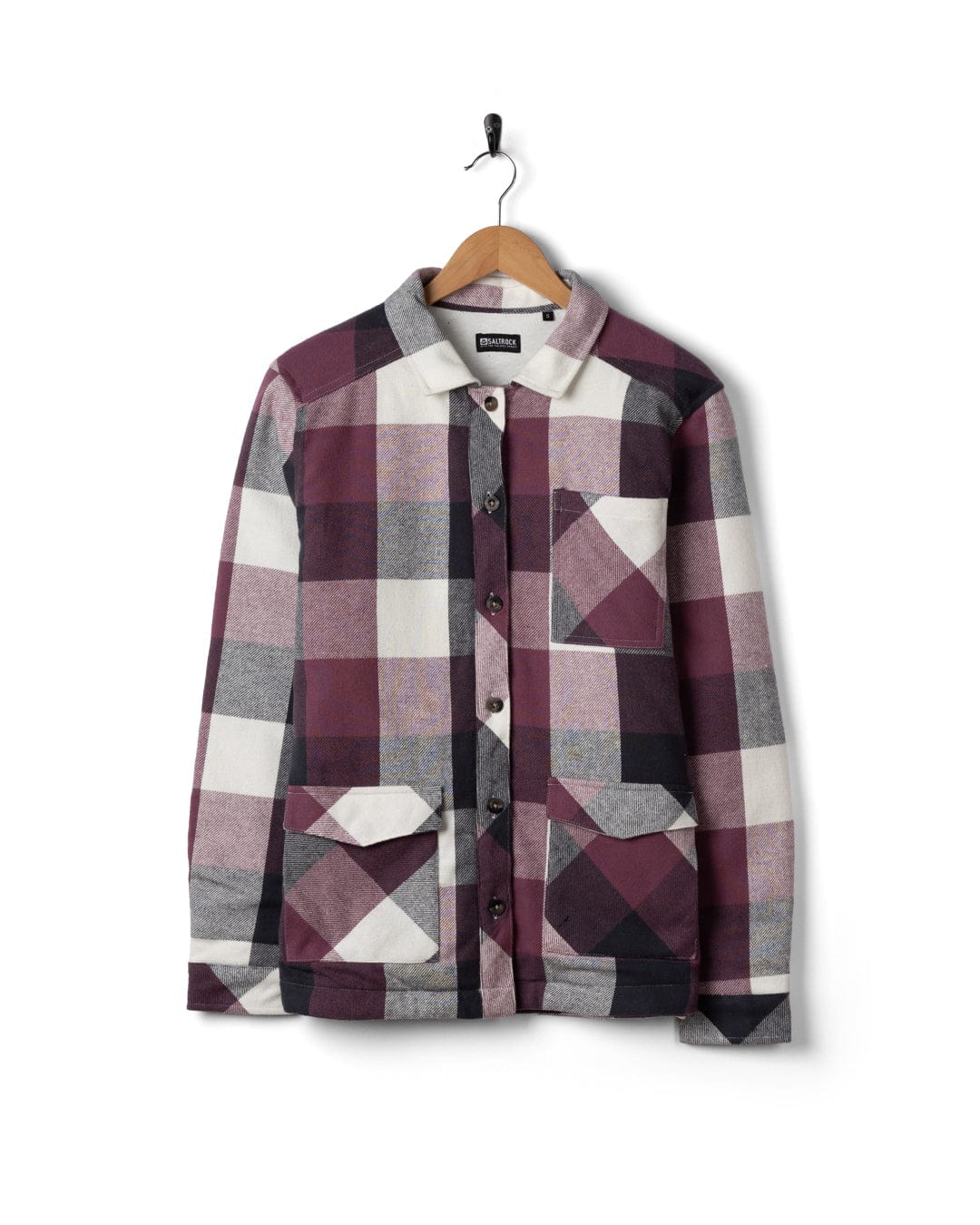 Knox Womens Quilted Shirt in Dark Pink - Image 2