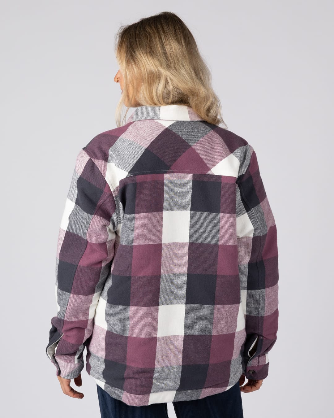 Knox Womens Quilted Shirt in Dark Pink - Image 6