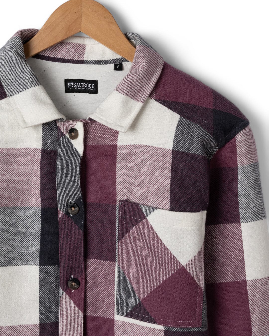 Knox Womens Quilted Shirt in Dark Pink - Image 9