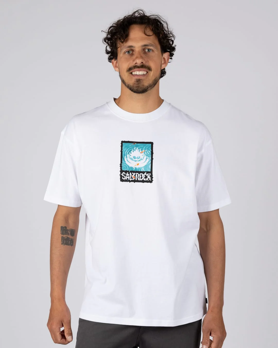 Koi Box Logo Mens Short Sleeve Tee in White - Image 2