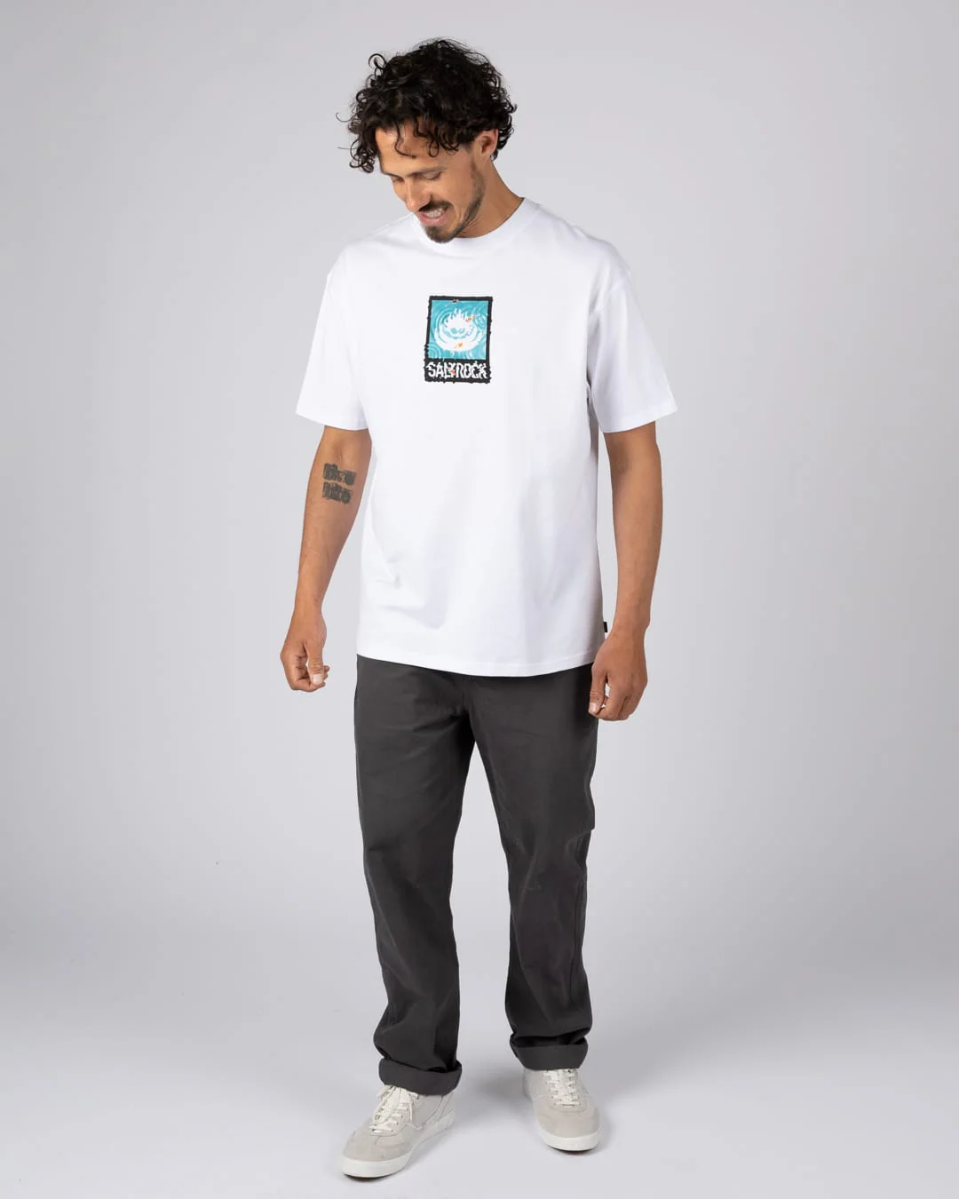 Koi Box Logo Mens Short Sleeve Tee in White - Image 4
