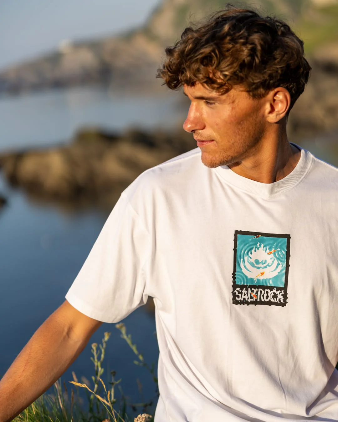 Koi Box Logo Mens Short Sleeve Tee in White - Image 6