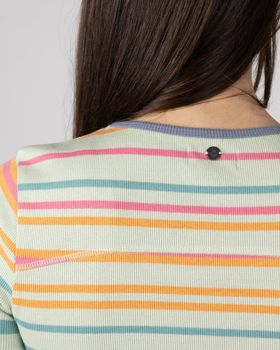 Lee Womens Short Sleeve Stripe T-Shirt in Light Green - Image 3