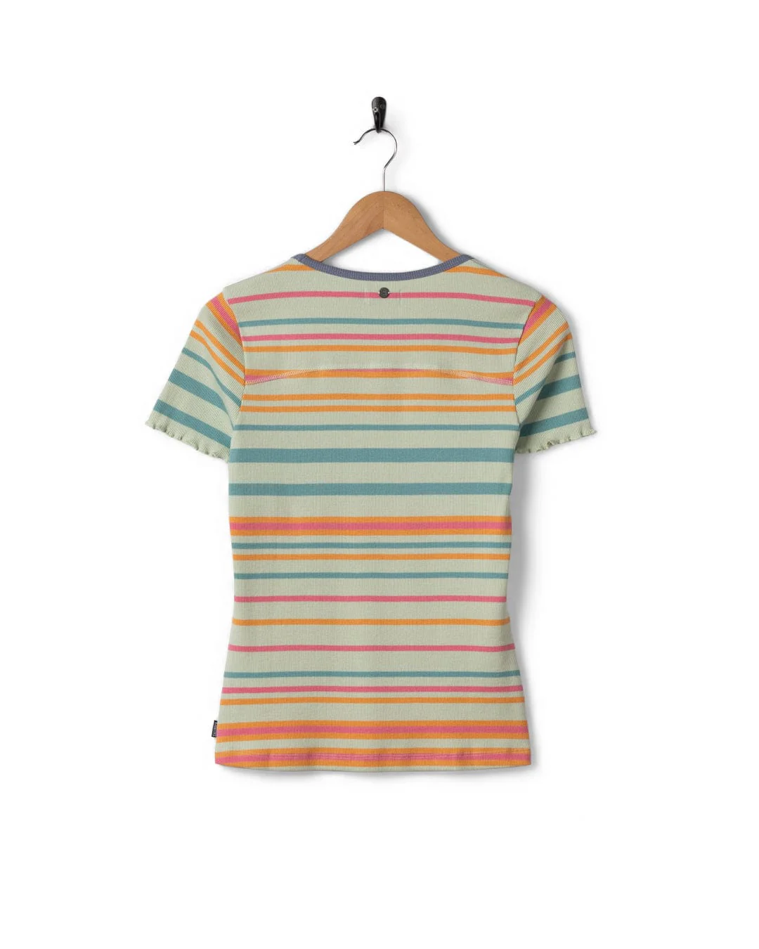 Lee Womens Short Sleeve Stripe T-Shirt in Light Green - Image 8