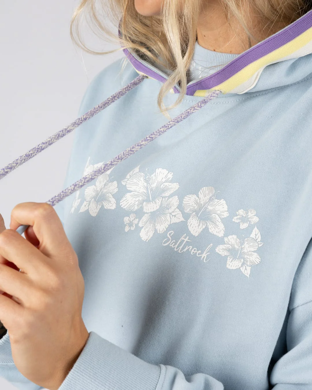 Leia Womens Oversized Pop Hoodie in Light Blue - Image 2