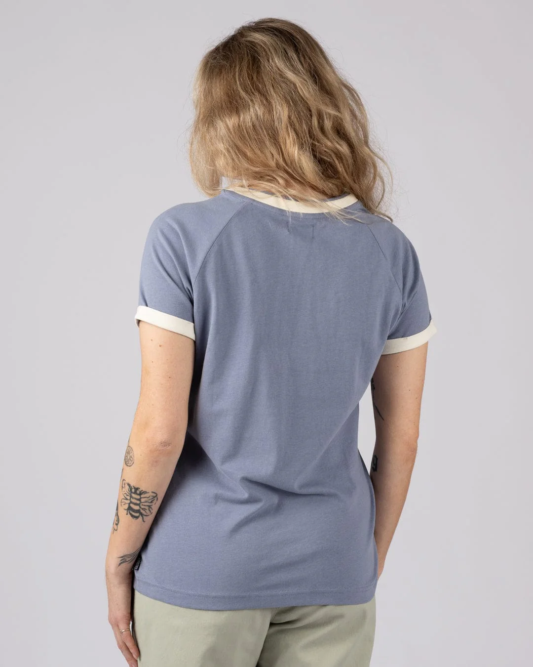 Links Womens Short Sleeve Ringer T-Shirt in Blue - Image 3