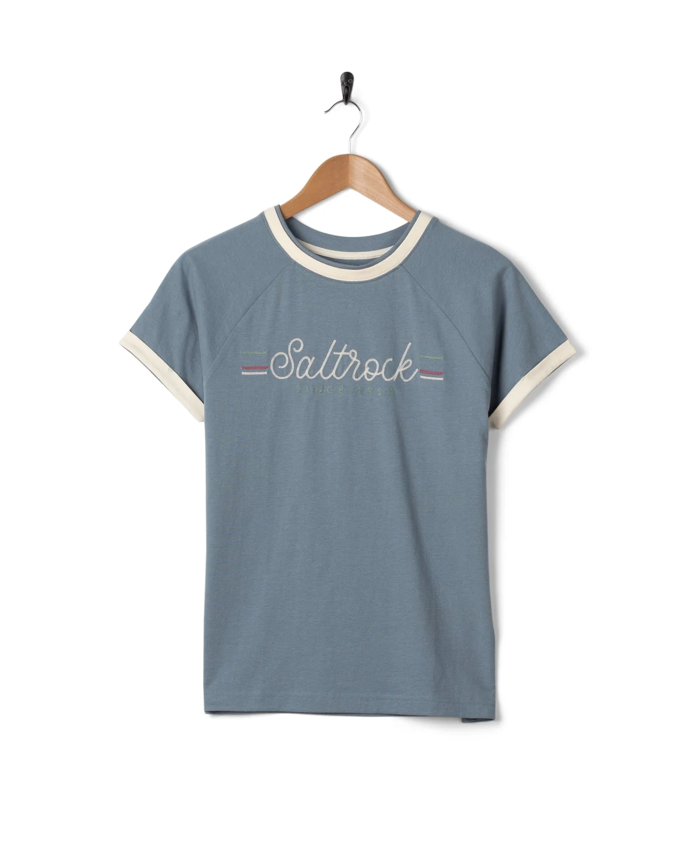 Links Womens Short Sleeve Ringer T-Shirt in Blue - Image 6