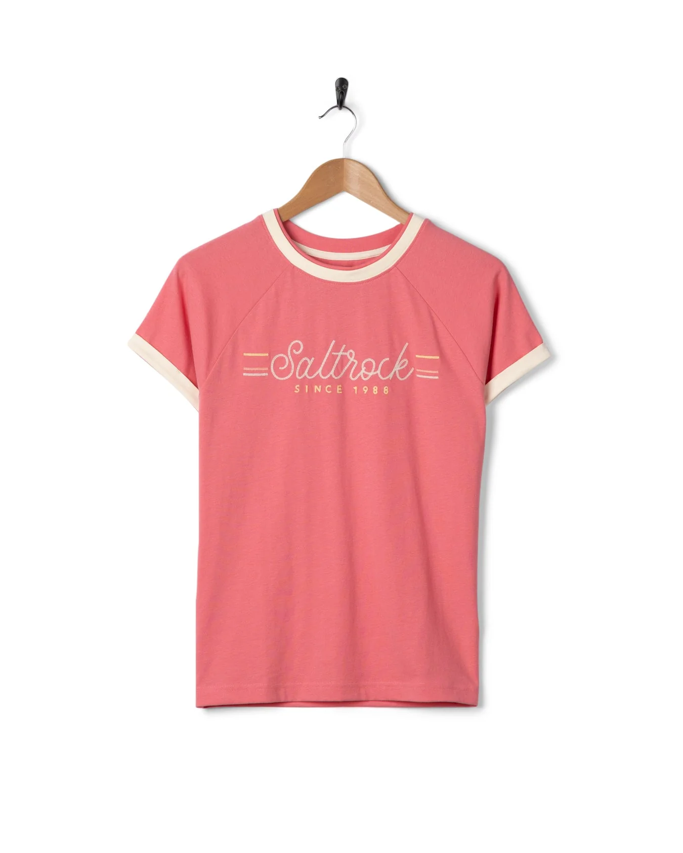 Links  Womens Short Sleeve Ringer T-Shirt in Pink - Image 5