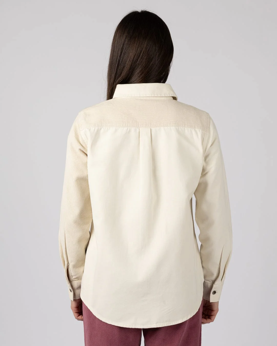 Liora Womens Cord Shirt in Cream - Image 4