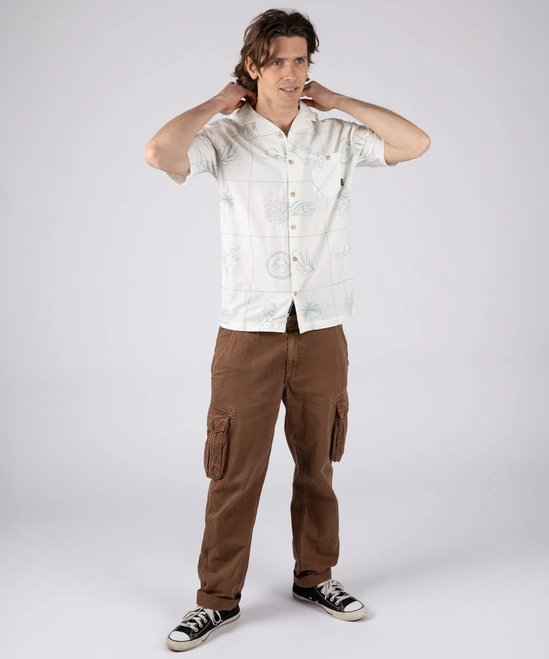 Little Creatures Mens Icon Short Sleeve Shirt in Cream - Image 10
