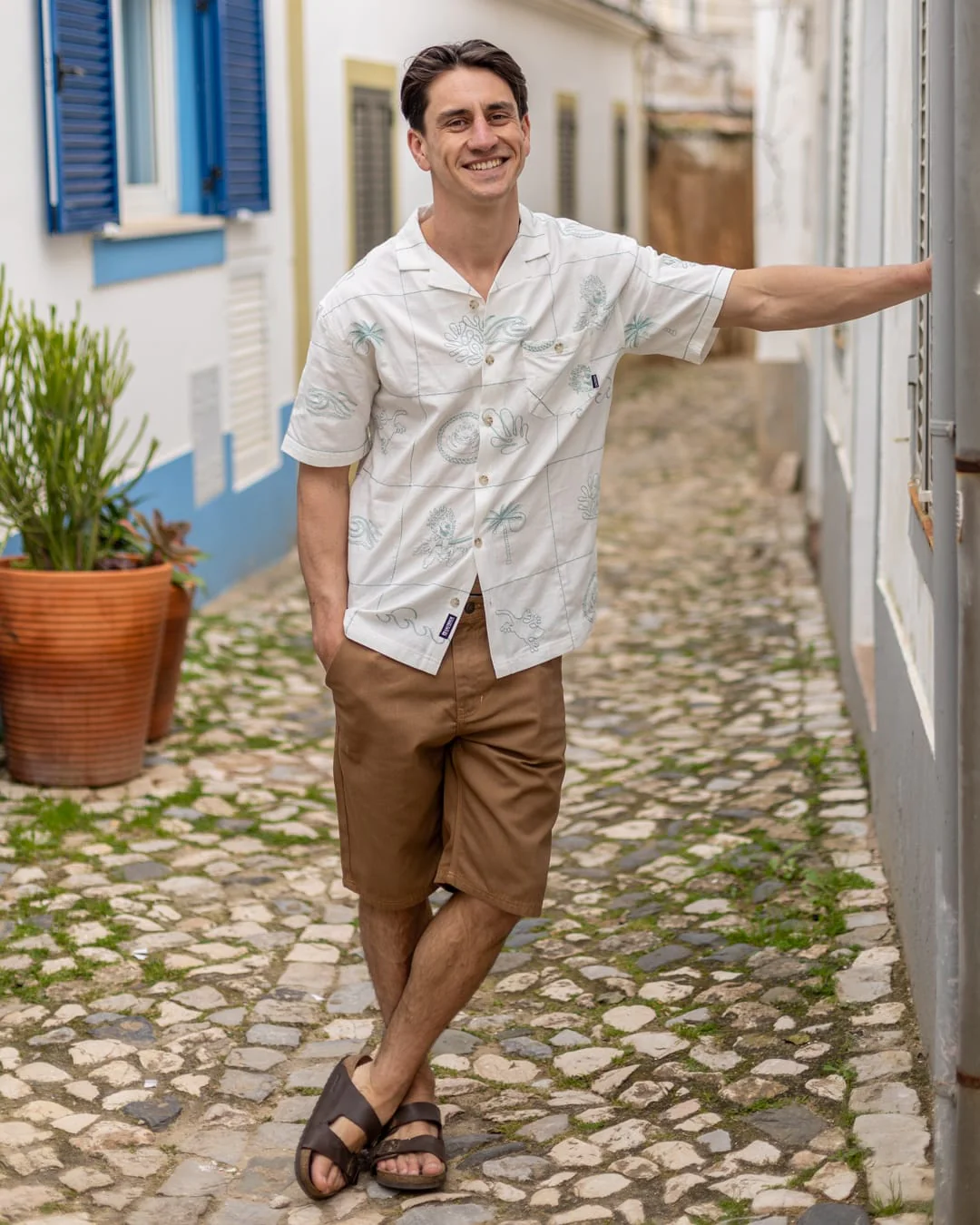 Little Creatures Mens Icon Short Sleeve Shirt in Cream - Image 3