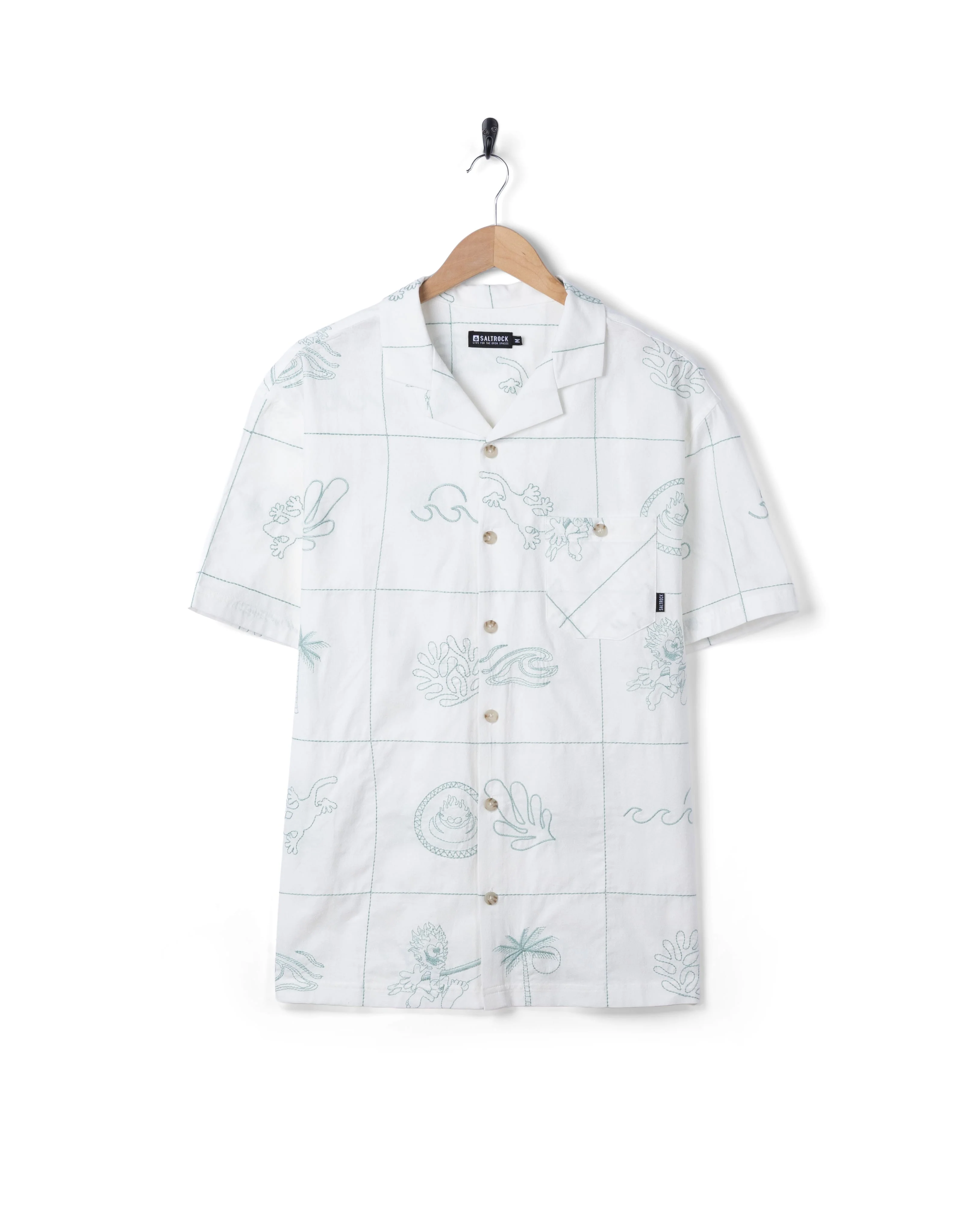 Little Creatures Mens Icon Short Sleeve Shirt in Cream - Image 5