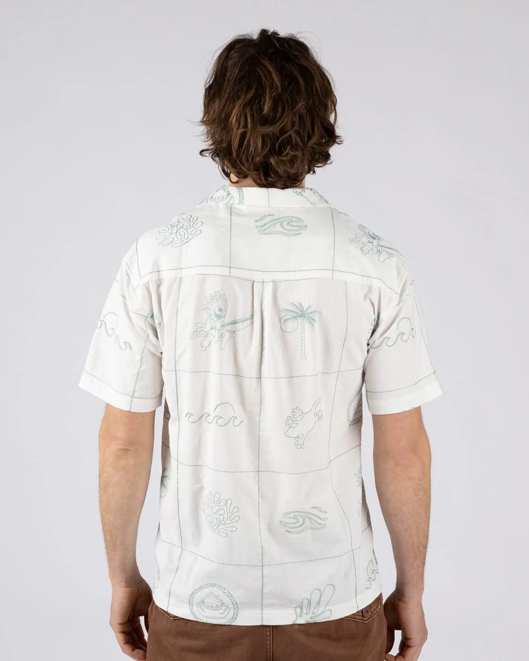 Little Creatures Mens Icon Short Sleeve Shirt in Cream - Image 6