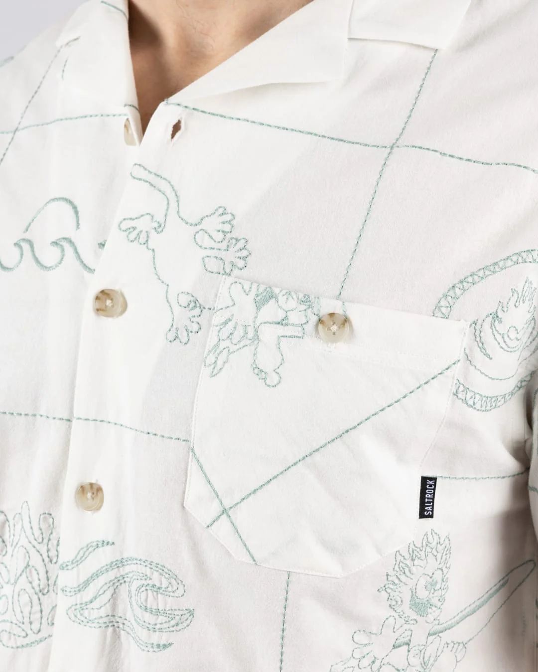 Little Creatures Mens Icon Short Sleeve Shirt in Cream - Image 8