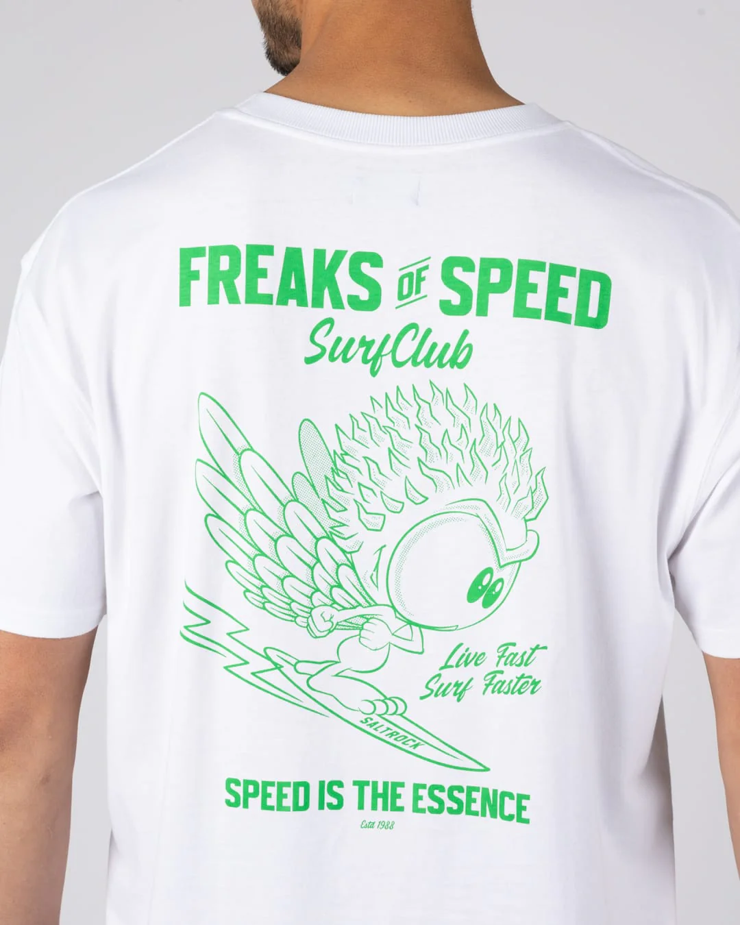 Live Fast Mens Short Sleeve T-Shirt in White - Image 2