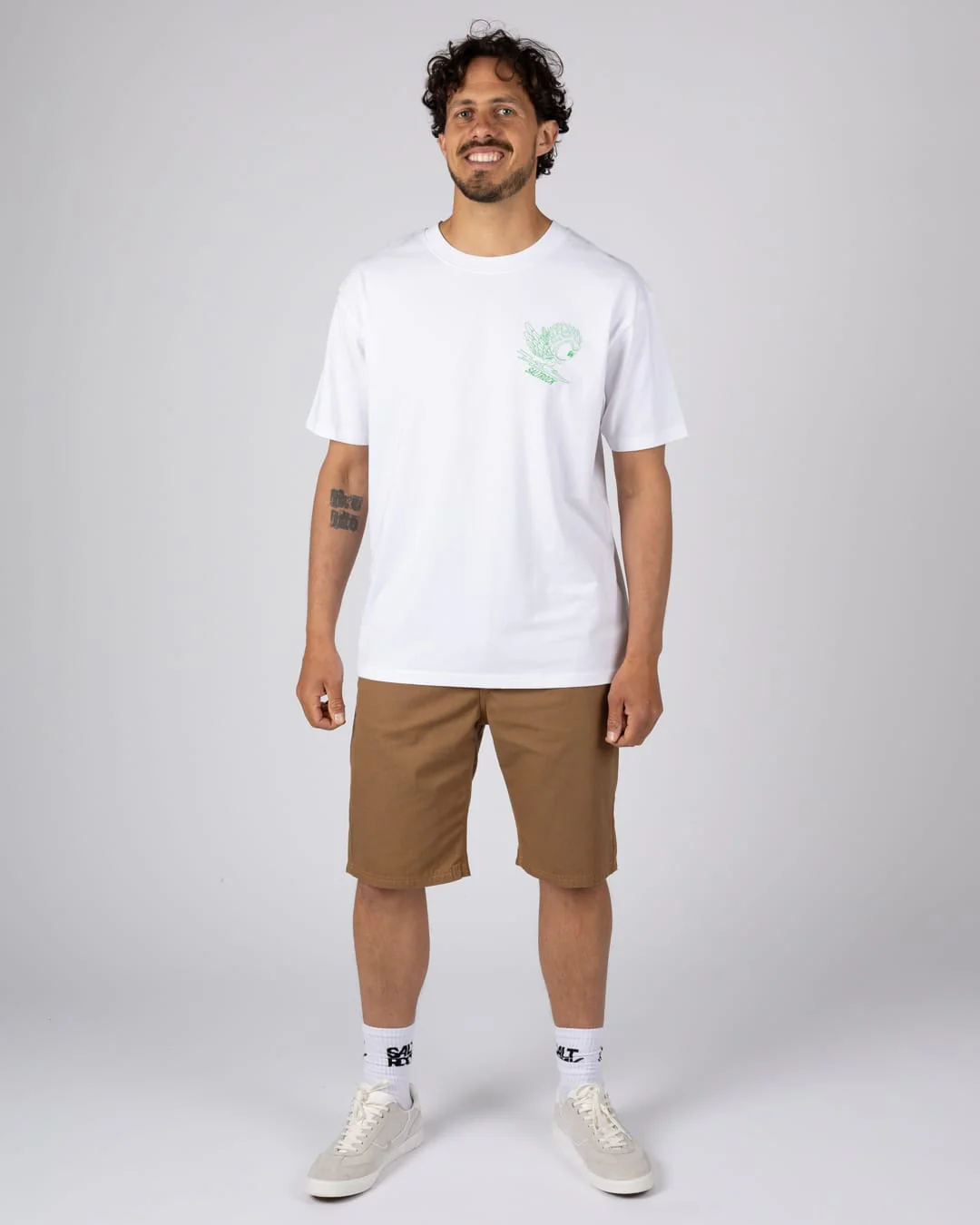 Live Fast Mens Short Sleeve T-Shirt in White - Image 4