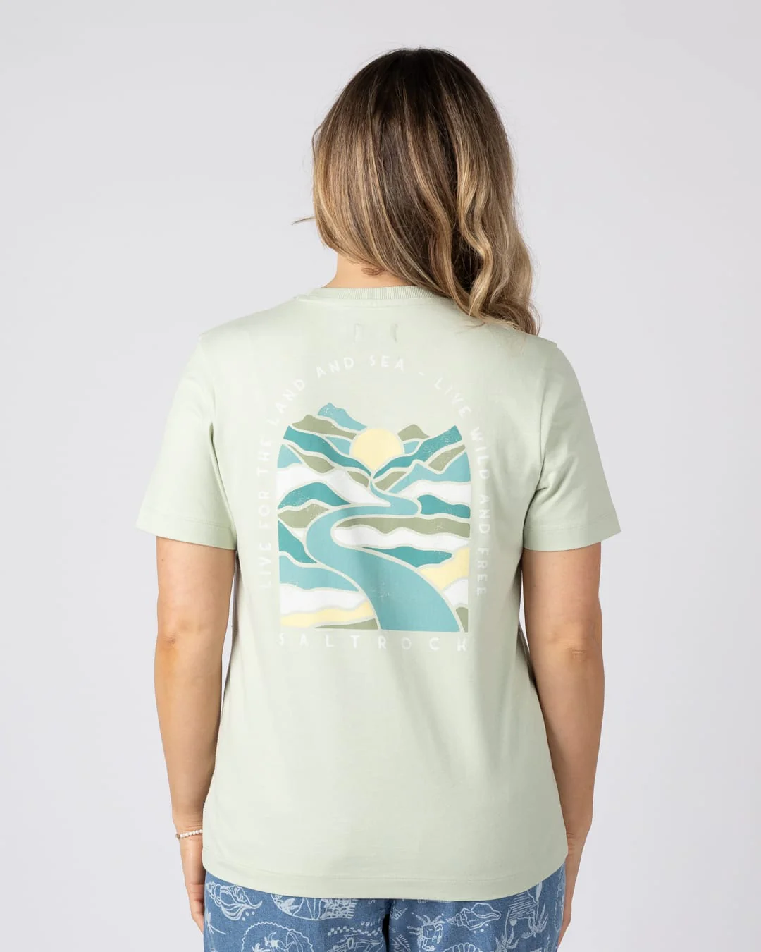 Live Wild Womens Short Sleeve T-Shirt In Light Green