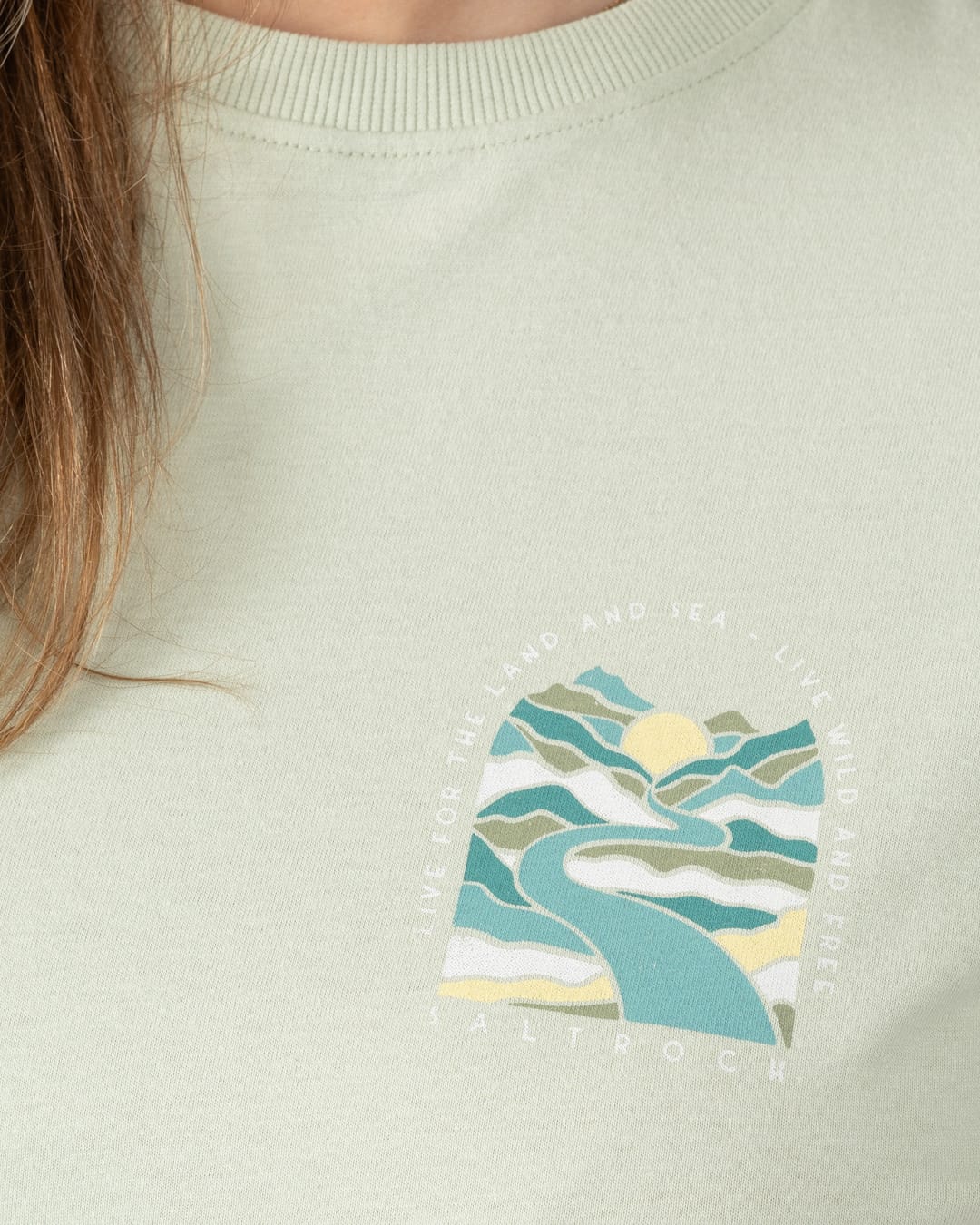 Live Wild Womens Short Sleeve T-Shirt In Light Green - Image 3