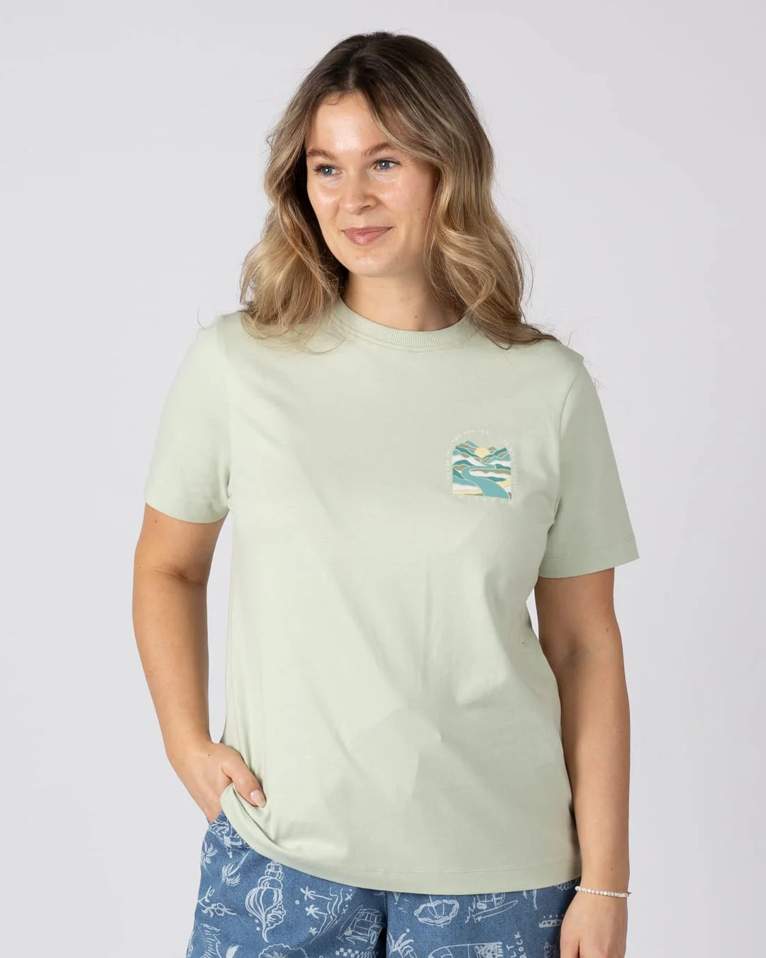 Live Wild Womens Short Sleeve T-Shirt In Light Green - Image 5