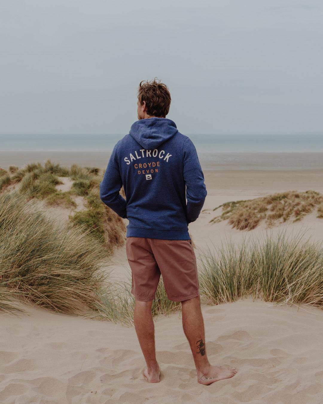 Location Mens Pop Hoodie in Croyde - Blue - Image 5