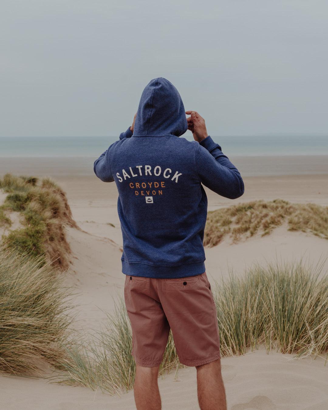 Location Mens Pop Hoodie in Croyde - Blue - Image 6