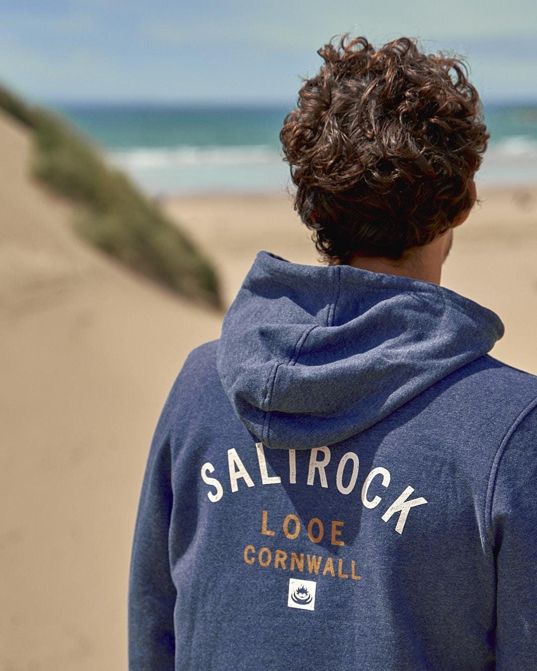 Location Mens Pop Hoodie in Looe - Dark Blue - Image 2