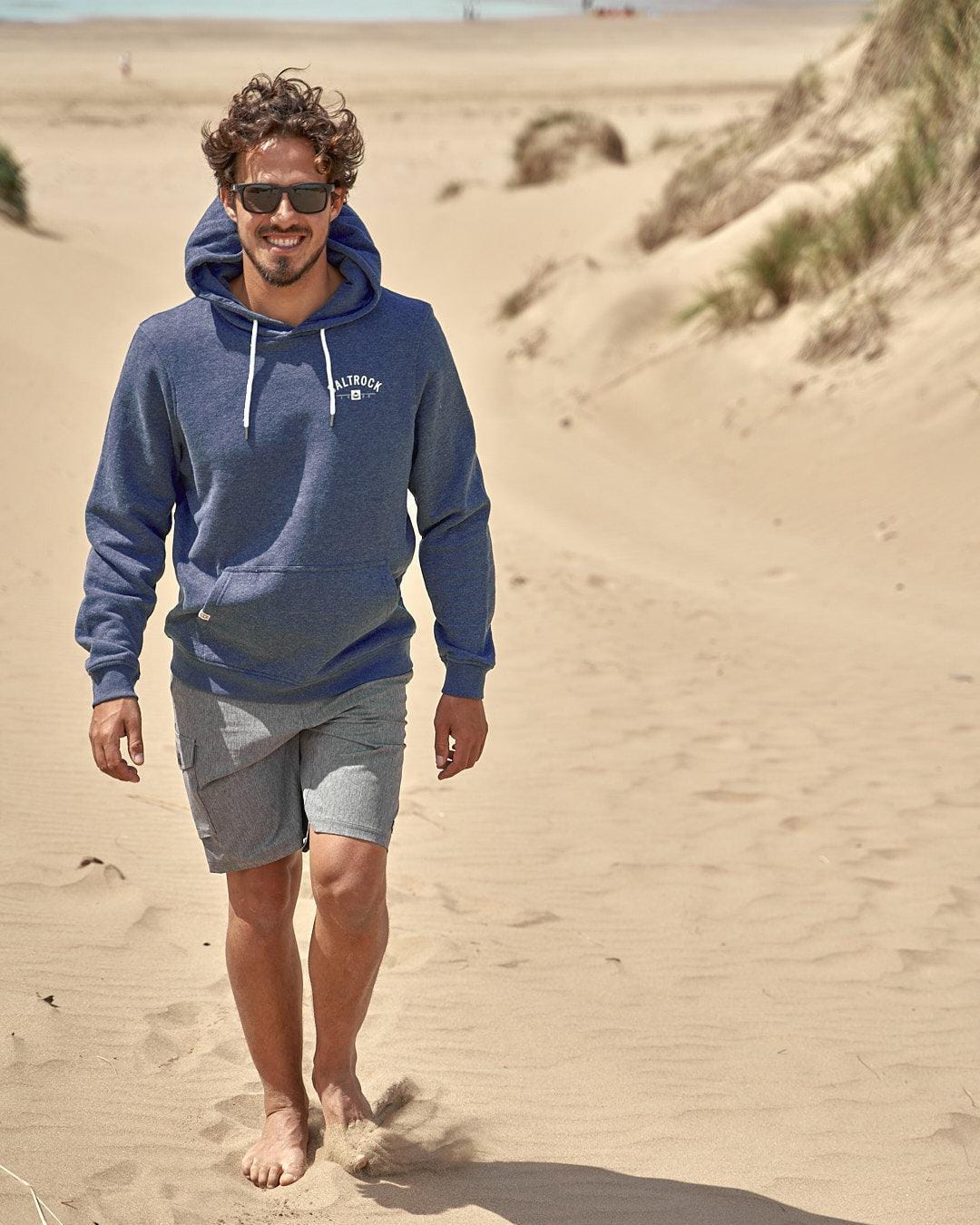 Location Mens Pop Hoodie in Looe - Dark Blue - Image 4