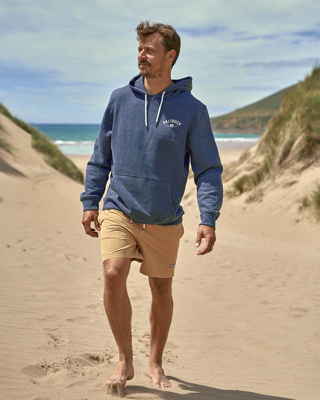 Location Mens Pop Hoodie in Lyme Regis - Dark Blue - Image 4