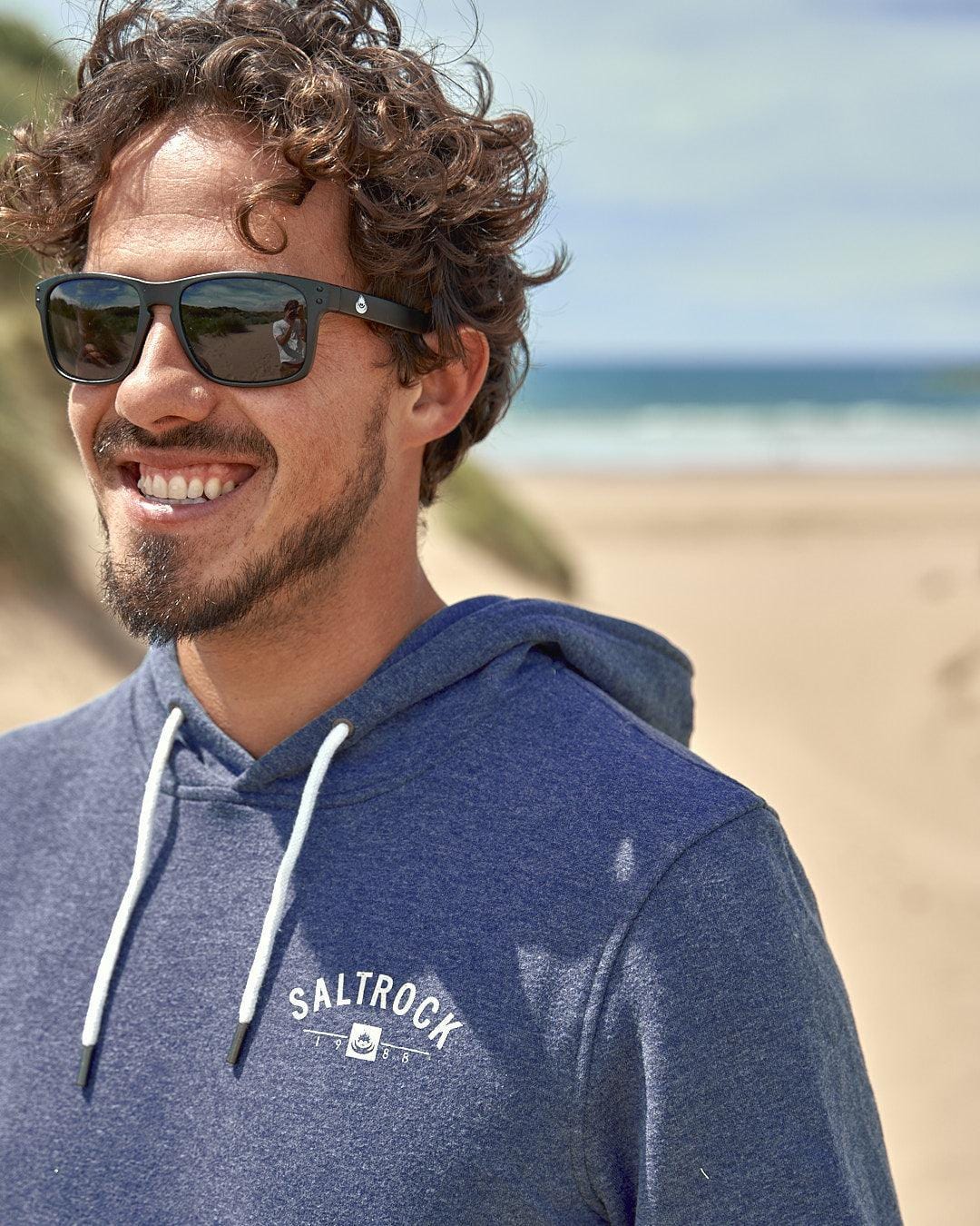 Location Mens Pop Hoodie Swanage in Blue - Image 2