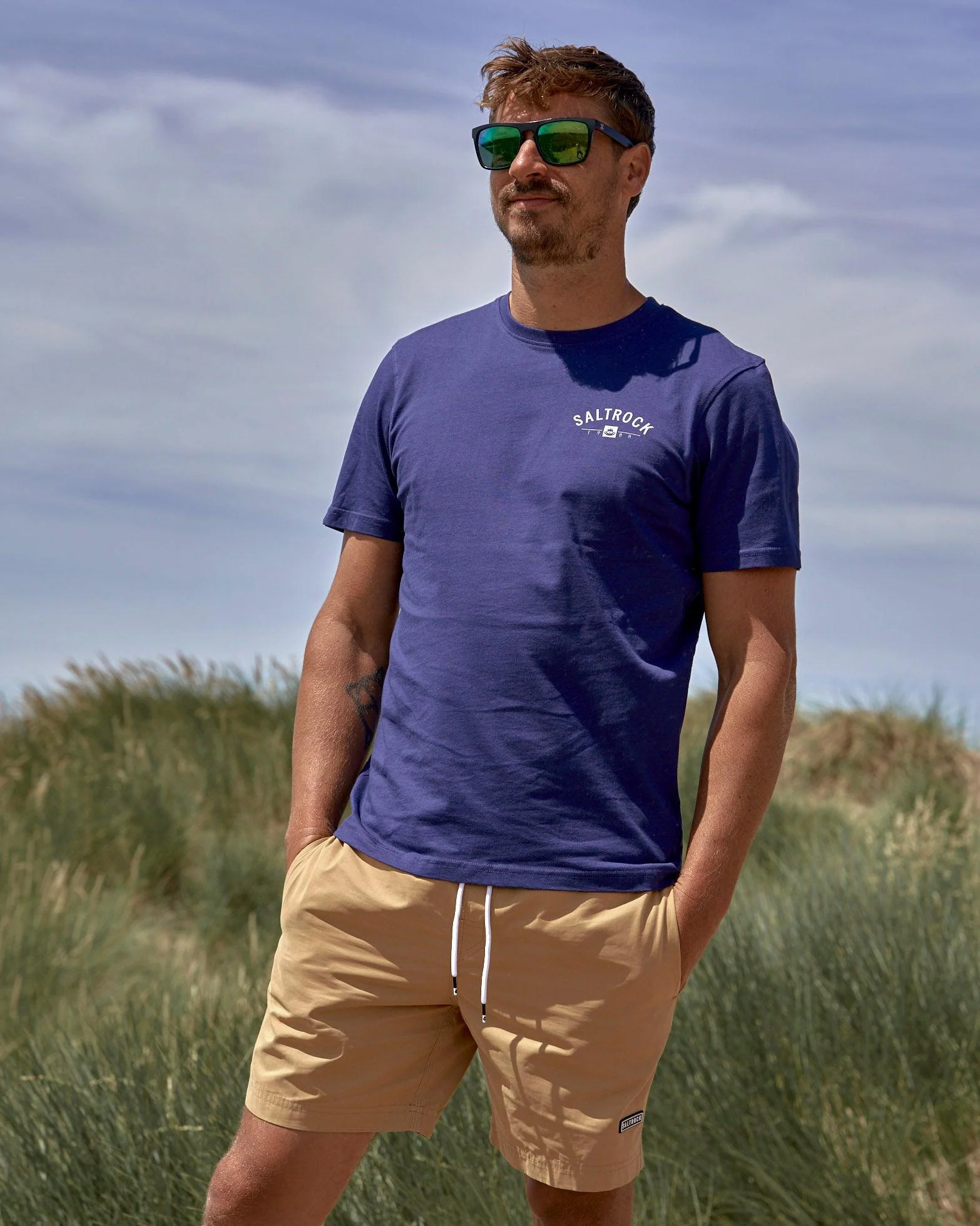 Location T-Shirt Mens Lyme Regis in Blue - Image 3