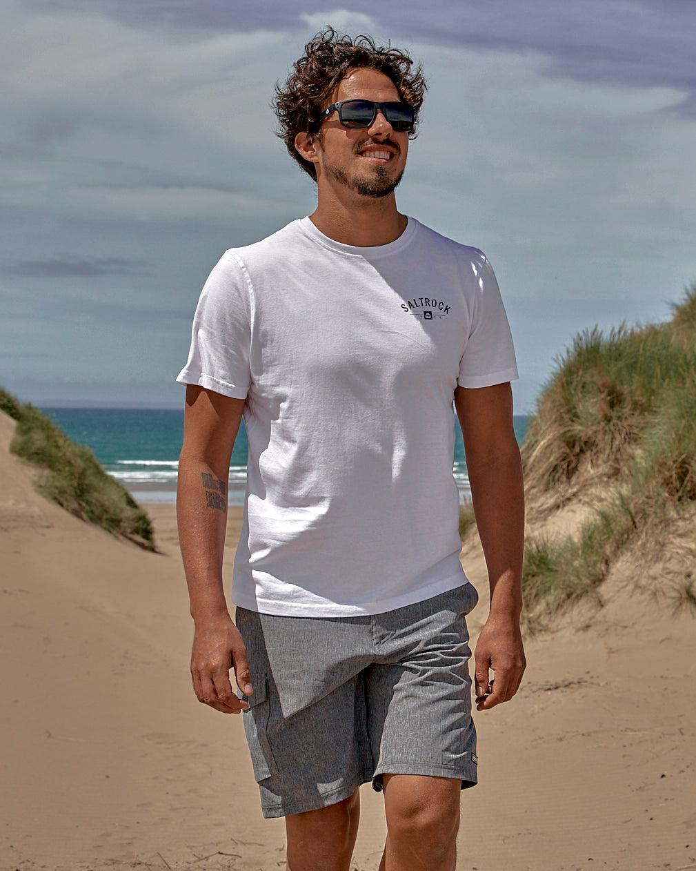 Location Mens T-Shirt Lyme Regis White - Image 5